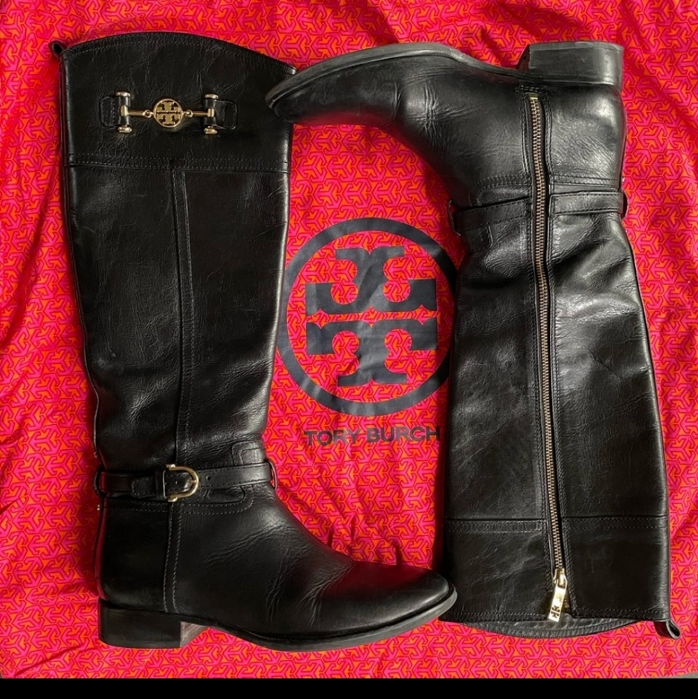 Tory Burch black riding boots